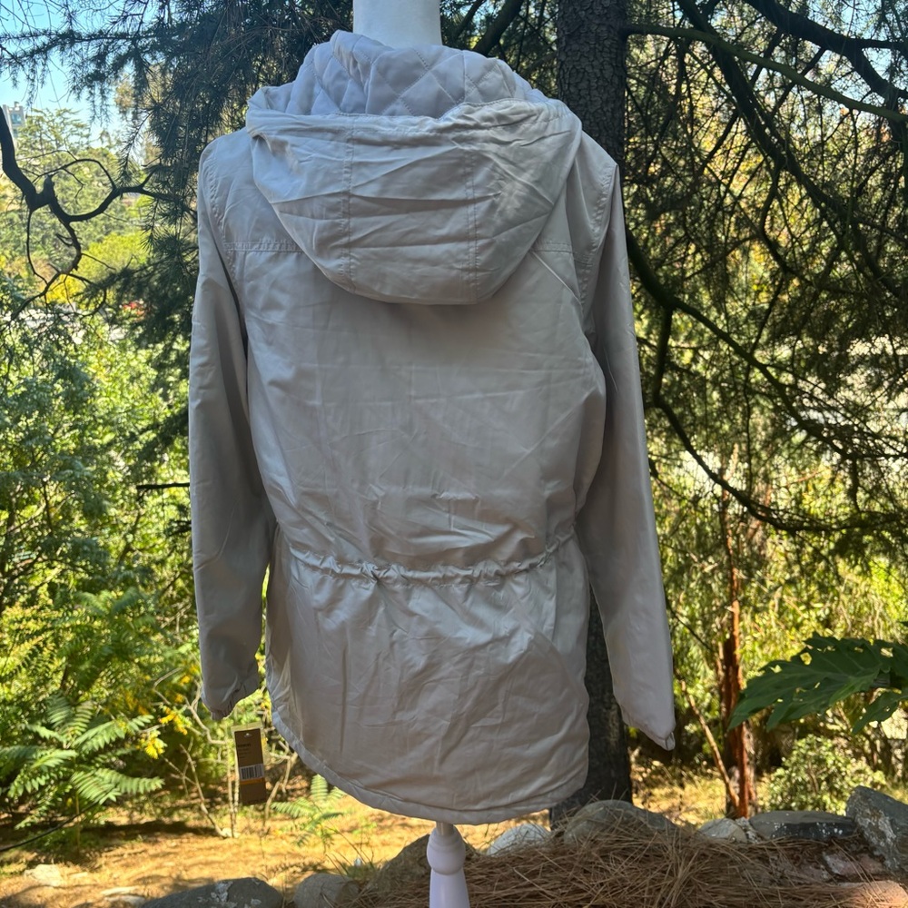 DKNY Gray Hooded Utility Jacket With Pockets NWT - Picture 16 of 16